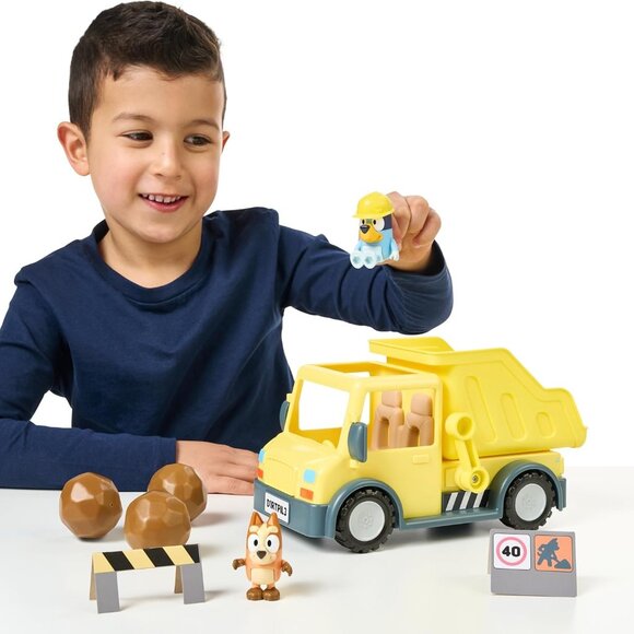 Bluey Dump Truck Toy Playset with Hard Hat Bluey & Muddy Bingo Figures 3+ - Picture 5 of 5